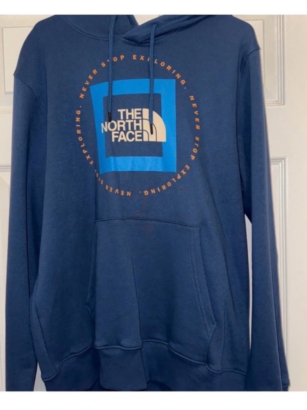 The North Face Men's Teal Blue Logo Pullover Hoodie